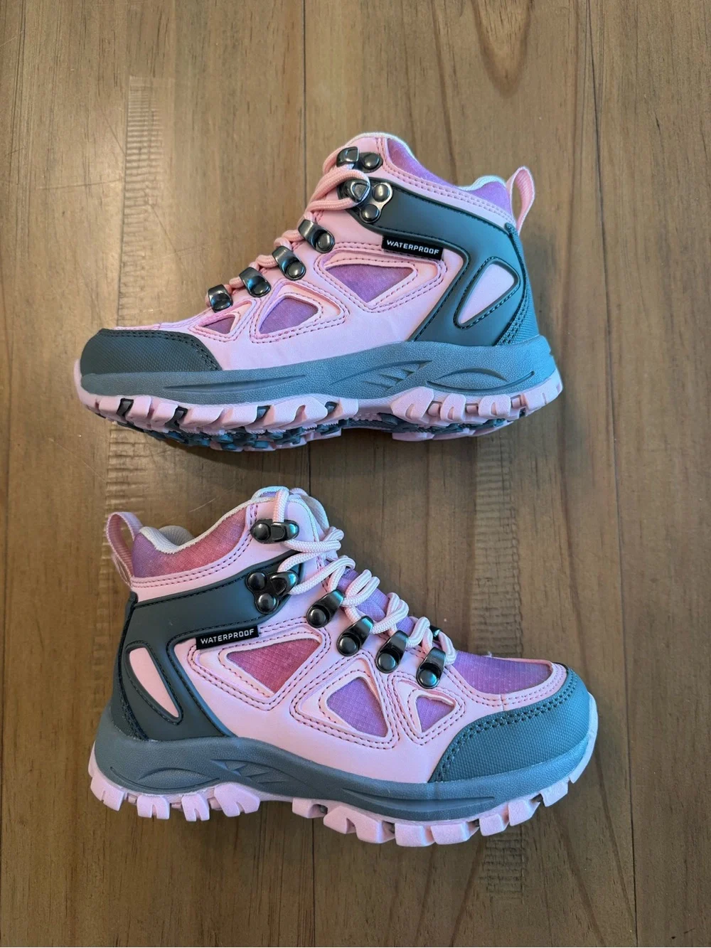 RCORD Kids Hiking Boots Pink Gray Little Kids Size 12 Water Resistant NIB
